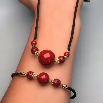 Браслет из бобов акации из натурального красного агата, транспортные бусины, золотая нить, браслет из кошачьего глаза, ювелирные изделия в подарок