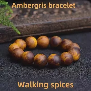 Браслет из буддийских бусин из янтаря и амбры - парфюмированные четки для ароматерапии со стойким ароматом