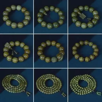 Браслет из буддийского аргентинского зеленого сандалового дерева со 108 бусинами для мужчин и женщин — тонкая ручная работа, ровная фактура