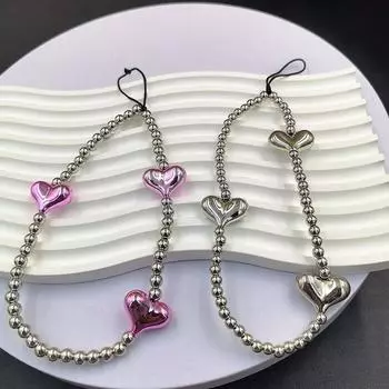 Браслет из бусин Boho Love Bow - Милый браслет-цепочка для телефона в стиле ins серебряный