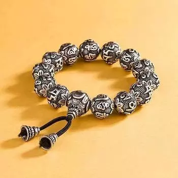 Браслет из бусин Будды с мантрой из шести символов, сутра сердца, ретро-сплетни, удача, деньги, Pixiu, браслет из бусин Будды, для мужчин и женщин 18CM