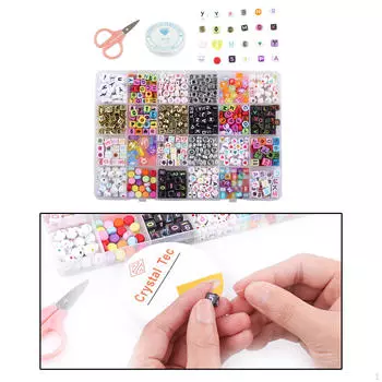 Браслет из бусин Гладкое плоское/круглое ожерелье с цифрами в виде алфавита, подвески из бисера «сделай сам»