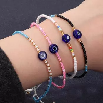 Браслет из бусин «Глаз дьявола» ручной работы с дизайном стеклянной ниши