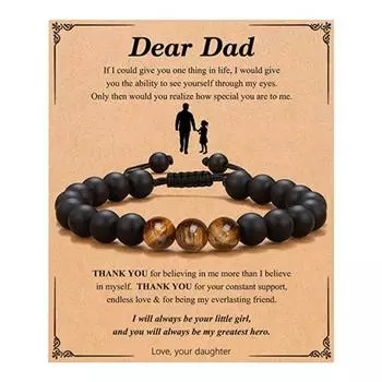 Браслет из бусин из натурального камня, матовый черный рок, эластичный браслет, регулируемый, удобный C