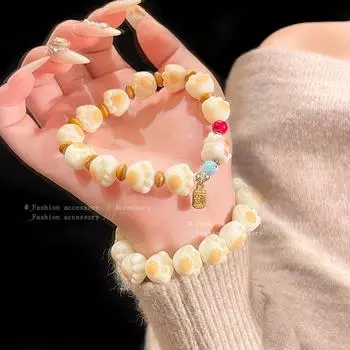 Браслет из бусин «Кошачий коготь» с обожженным на древесном угле корнем бодхи — простой и универсальный подарок в виде ювелирного украшения для женщин S668 Fu brand