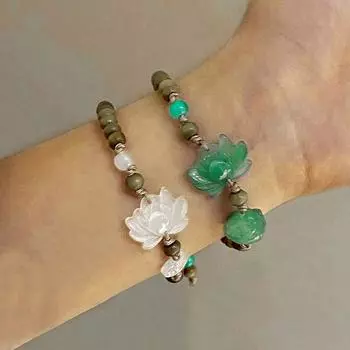 Браслет из бусин в стиле ретро «Лотос» можно растянуть, чтобы приспособить женские модные браслеты к украшениям, которые можно носить на ежедневных праздниках.