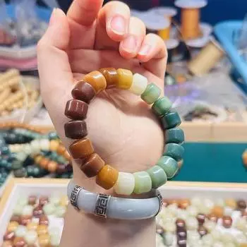 Браслет из бусинок Будды с зелеными плавающими семенами Бодхи для мужчин и женщин