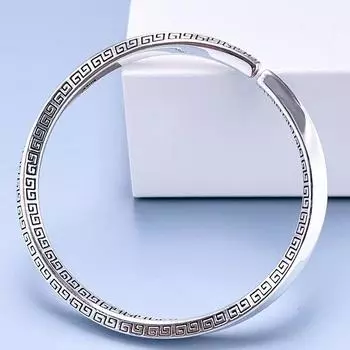 Браслет из цельной белой меди, модный и модный, простой и элегантный, с открытым браслетом Мебиуса в подарок парню Adjustable size