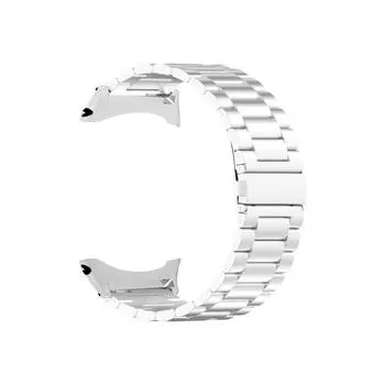 Браслет из цельной стали с двойными кнопками и тремя бусинами. чёрный