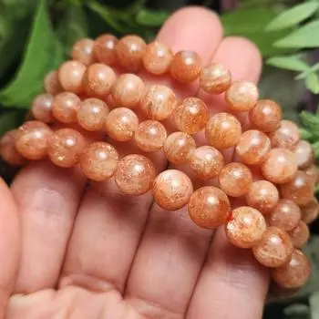 Браслет из чистого натурального солнечного камня Браслет из натурального камня Ювелирные изделия из солнечного камня 6mm оранжевый