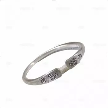 Браслет из чистого серебра 9999 пробы Good Luck Lotus , свежий и простой старинный французский ретро-стиль Duofu Lotus Peng Adjustable size