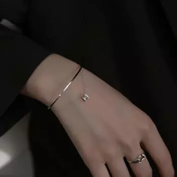 Браслет из чистого серебра S925, браслет с невыцветающими бриллиантами, новый двухслойный браслет на небольшую талию silver