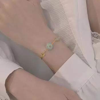 Браслет из чистого серебра S925 для привлечения богатства и удачи, круглые бусины из яшмы, браслет с защитной пряжкой, новый китайский нефритовый браслет с полем ветра