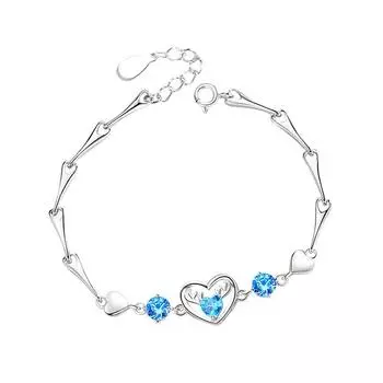 Браслет из чистого серебра S999 для женщин, в форме сердца, полностью с вами, браслет любви, модный нишевый дизайн, украшения для рук, подарок темпераменту Adjustable size