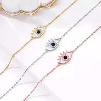 Браслет из циркона с глазом дьявола цвета розового золота, женские простые модные ювелирные изделия с темпераментом серебряный