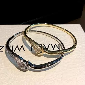 Браслет из циркония и змеевика, преувеличенный браслет, легкая роскошь, высококачественный наконечник 17CM