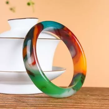 Браслет из цветного синьцзяна, натуральный куриный кроваво-красный золотой браслет из нефрита в женском стиле, подарок на День матери с подарочной коробкой 54MM