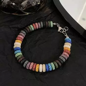 Браслет из цветного вулканического камня, персонализированный браслет Sweet And Cool Wind, мужское и женское парное украшение в стиле хип-хоп класса люкс.