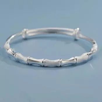 Браслет из девяти секций из бамбука, женские аксессуары из белой меди, однотонный модный браслет в молодом стиле с пуш-пулом Adjustable size