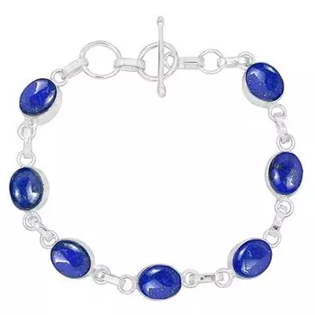 Браслет из драгоценного камня лазурита, Браслет ручной работы, подарок для нее, Дизайнерский браслет, Ювелирные изделия из серебра 925 пробы, Ювелирные изделия-подвески 7.5 inch