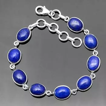 Браслет из драгоценных камней лазурит, чистое серебро 925 пробы, ювелирные изделия ручной работы, подарок для нее, дизайнерский браслет 7 Inch
