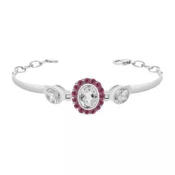 Браслет из драгоценных камней с натуральным белым топазом и розовым топазом, серебро 925 пробы, браслеты с звеньями безеля, регулируемые браслеты ручной работы для женщин розовый/белый