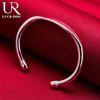 Браслет из двойного бисера из стерлингового серебра 925 пробы, модные свадебные украшения 62MM