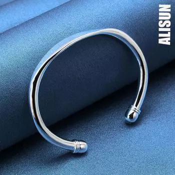 Браслет из двойного бисера из стерлингового серебра 925 пробы, модные свадебные украшения 62MM