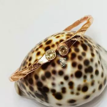 Браслет из дымчатого топаза, медный браслет, регулируемый браслет-манжета, ручная работа, ювелирные изделия в стиле бохо, браслет с драгоценными камнями, медные украшения Copp-Ba-B725 M коричневый