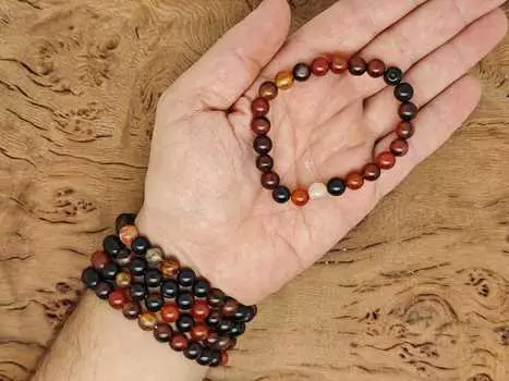 Браслет из фантазийного агата с бусинами из драгоценных камней, эластичный браслет из натуральных кристаллов, браслет из бусин 8mm