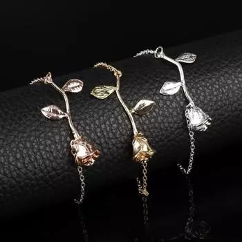 Браслет из фильма Цветок розы Женские вдохновленные любовники Браслет в стиле бохо Браслет-цепочка День святого Валентина золотой