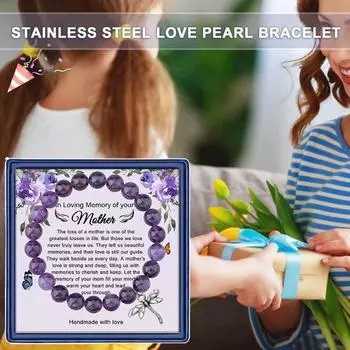 Браслет из фиолетовых бусин с глянцевой отделкой, подвеска в виде ангела, гальванический ювелирный аксессуар для девочек, внучка E