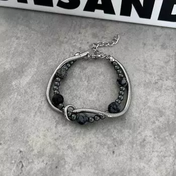 Браслет из гематита с намоткой, из бисера, для мужчин и женщин, легкая роскошь, этнический, модный, для пары, украшение из снежного обсидиана Blackstone Winding Bracelet