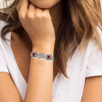 Браслет из граната из Мозамбика с драгоценными камнями, ручная работа, 7-8 дюймов, ювелирные изделия