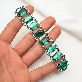 Браслет из индиголита, ювелирные изделия ручной работы из драгоценных камней, браслет из стерлингового серебра 925 пробы, регулируемый браслет-цепочка, подарок для мамы, изящный браслет 8 inches with Adjustable синий