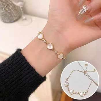 Браслет из искусственного камня для глаз Cat, твердый подарок золотистый