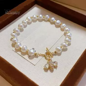 Браслет из искусственного жемчуга, сплав со стразами, гладкая отделка, контрастный цвет, женский браслет на запястье, ювелирные изделия для выпускного, официального банкета, свадьбы белый