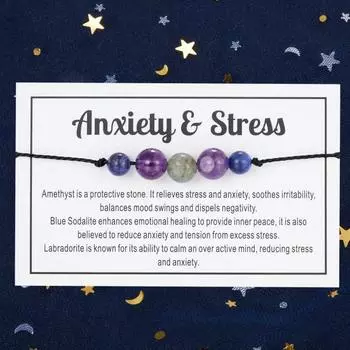 Браслет из каменного бисера, удобный для повседневного ношения A