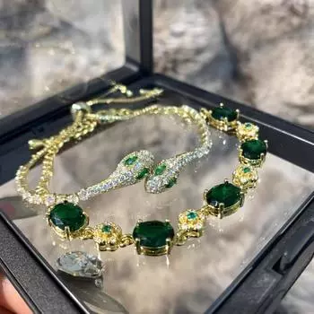 Браслет из камня Spirit Snake Vintage Bracelet green-1pc