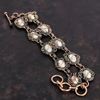 Браслет из кинобарита Браслет из медной проволоки Регулируемый браслет-цепочка Ювелирные изделия ручной работы Браслет из натуральных драгоценных камней Медные украшения для подарков