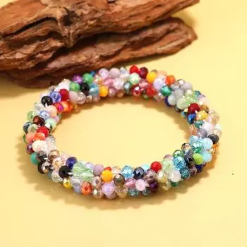 Браслет из кристаллов конфетного цвета, милый браслет из бусин для девочек, женский браслет дружбы, красочные украшения, подарок для подруг