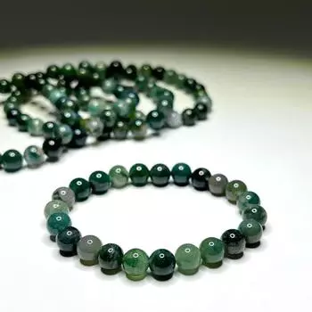 Браслет из кристаллов мохового агата, браслет из бусин из драгоценных камней мохового агата 6mm