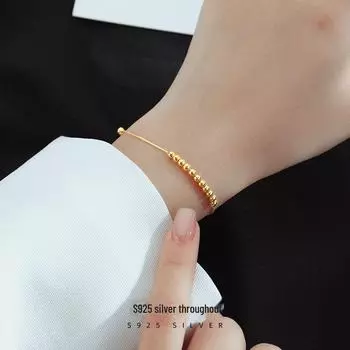 Браслет из круглых бусин Banyan Tree S925 Silver - модный аксессуар для женщин и девушек в подарок BRS310 белого золота