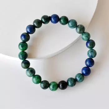 Браслет из лазурита и малахита, круглый браслет с бусинами, браслет из драгоценных камней 4 мм, 6 мм, 8 мм, 10 мм 4mm