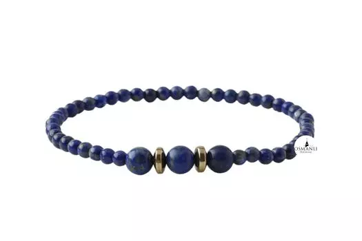Браслет из ляпис-лазури 4 мм из натурального камня