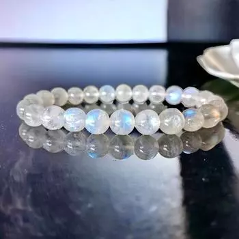 Браслет из лунного камня, натуральный драгоценный камень класса AAA, 7 мм, духовный рост, исцеление, браслет из бисера, искушение, кристалл 7mm
