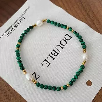 Браслет из малахита, браслет из натурального жемчуга, уникальный дизайн, не выцветает, высококачественные национальные ретро-новые китайские украшения