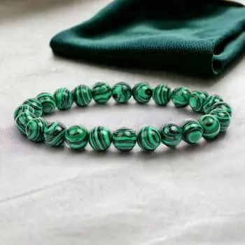 Браслет из малахита, браслет из натурального хрусталя и драгоценных камней 6mm