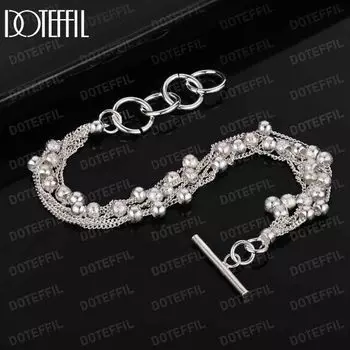 Браслет из матового жемчужного шарика с виноградной цепочкой из стерлингового серебра 925 пробы, модные свадебные украшения 20CM