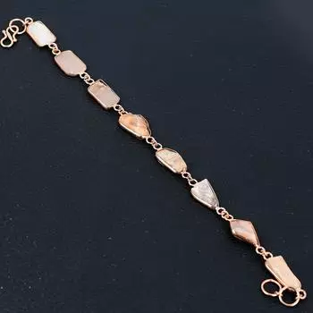 Браслет из меди ручной работы из натурального грубого перламутра 7–8 дюймов K7u46